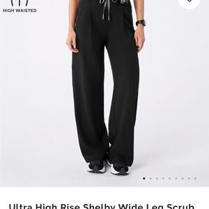 Figs Black Wide Leg Pants